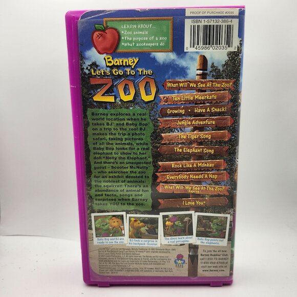 Barney Lets Go To The Zoo VHS 2001 Lyons Purple Case - Picture 2 of 5